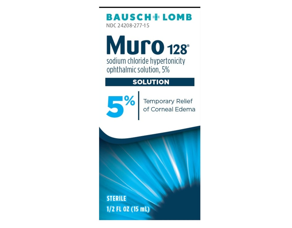 Muro 128 Solution, Temporary Relief of Corneal Edema, Eye Care, Sodium Chloride Hypertonicity Ophthalmic Solution 5%, 0.5 Fl. Oz