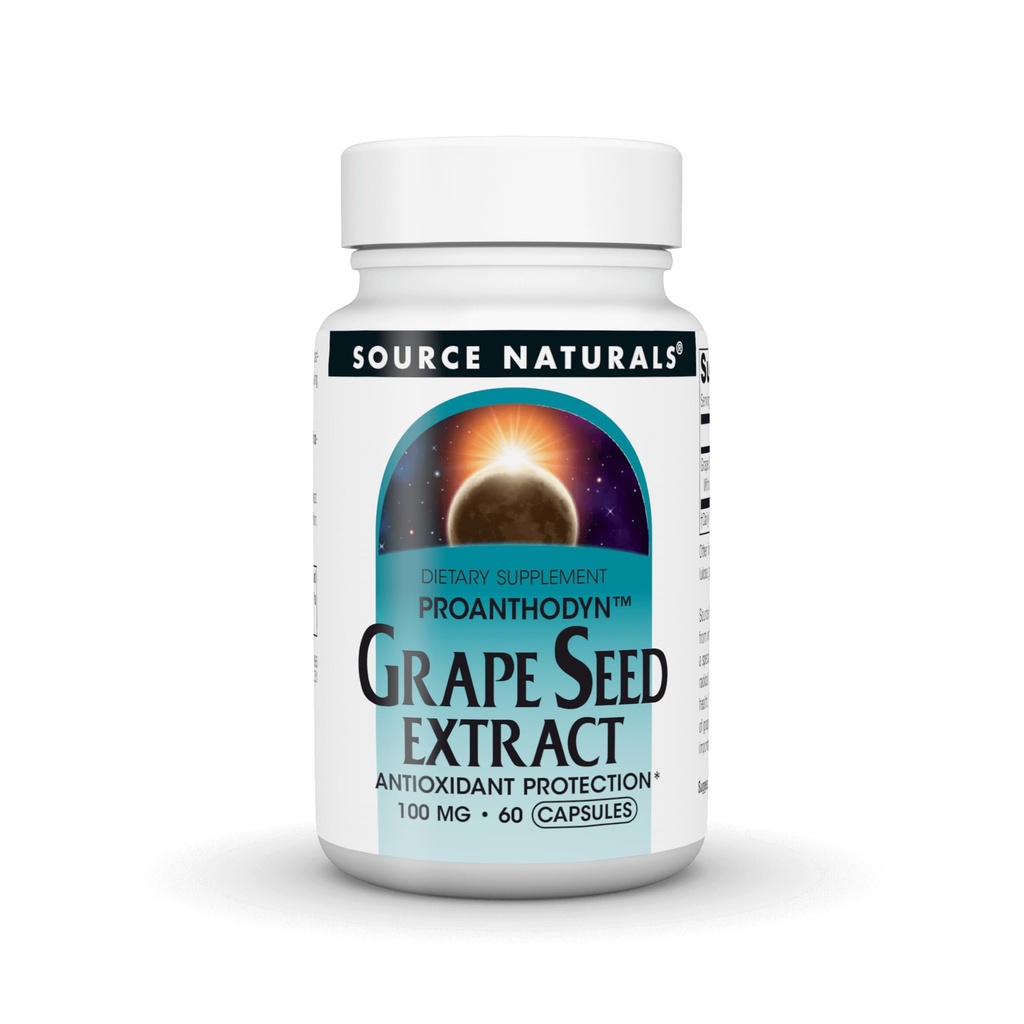 Source Naturals Εκχύλισμα σπόρων σταφυλιών, Προστατεύει & Υποστηρίζει Υγιή γήρανση εγκεφάλου*, 100 mg - 60 κάψουλες