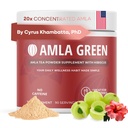 Amla Toz & Green Tea Superfood Supplement with Hibiscus, 20x Ultra Tempd Amla, Antioksi Support, Made with Oolong Tea and Indian Gooseberries, Organic, Vegan, Hibiscus, 90 hizmet