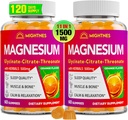 Magnezyum Gummies for Yetişkinler with Glycinate, Citrate & l-threonate, Ashwagandha, High Abxia Triple Magnezyum Kompleksi, Rahatlama, Kass, Bone - 120 Gummies