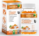 RENEW ACTIVES Vegan Turmeric 130MG in 2 Gummies with Black Pepper for improve Abors – Antioksi Support & Immune Health – Great Tasting, Easy-to-Swallow Supplement, Made in Canada– 60 Gummies
