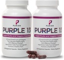 PURIAN Mor SuperFood ve Veggie Supplement Taze kuru Mor Meyve ve Sebze Supplements Anti-Aging, Kalp Sağlığı, Aids Memory Strength, 240 Vegetarian Capsules, 2 Pack