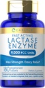 Carlyle Lactase Enzyme Pills 9000COM | 180 Tablet | Hızlı Süt Yardımı Tamam | Max Strength Support | Non-GMO, Gluten Ücretsiz