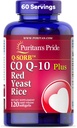 Puritan's Pride Q-SorbTM Coenzyme CoQ10 Diyeter Supplement for Heart Health, Oral Gum Health ve sağlıklı Aging Support, Plus Red Yeast Rice for Improv Digestion, 120 Hızlı Yayın Softgels