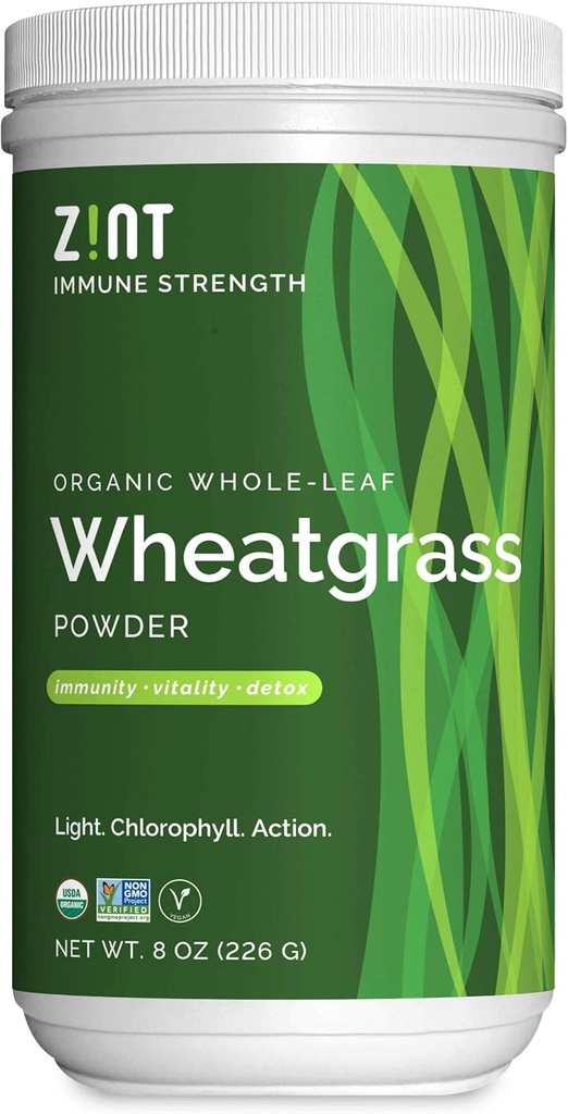 Zint Buğdaygrass Toz, Organik (8 oz): Güçlü Immune Support Supplement, Whole Leaf Antioksik Klorophyll Source for Detox, Immunity ATM