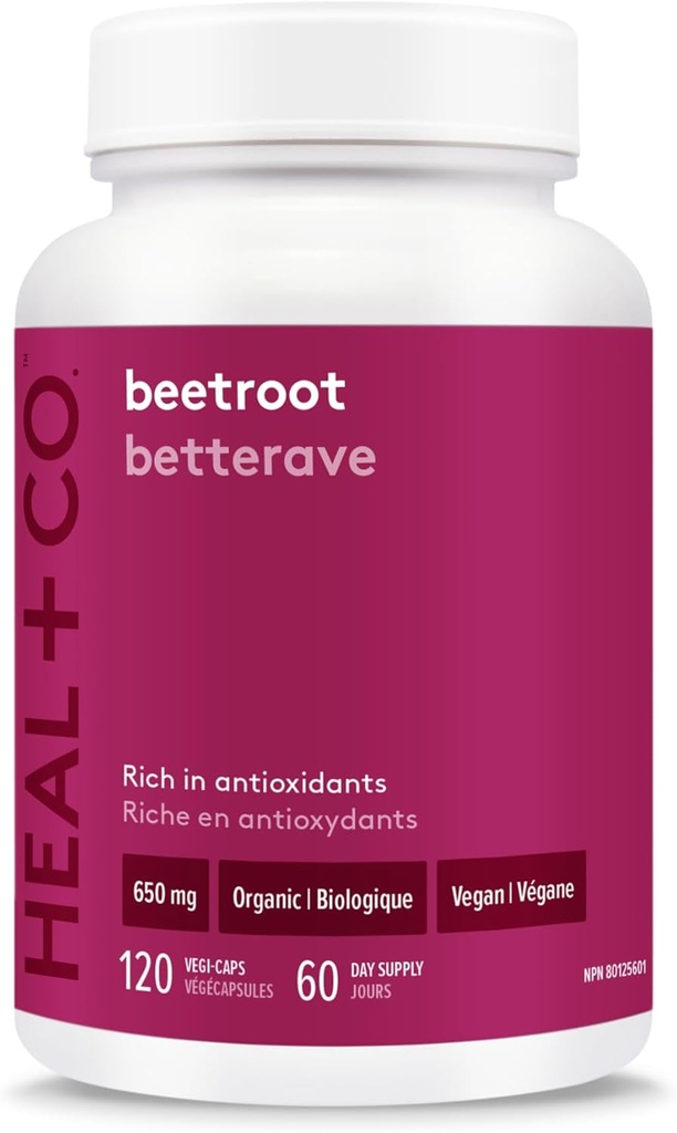 ΘΕΡΜΑΝΣΗ + CO. Beetroot 650mg - Υψηλής ισχύος, Ultra-Pure, Βιολογικά, Superfood - Vegan, GMO-free, Gluten-free, Allergen-Free - Κουτί 120 κάψουλες λαχανικών