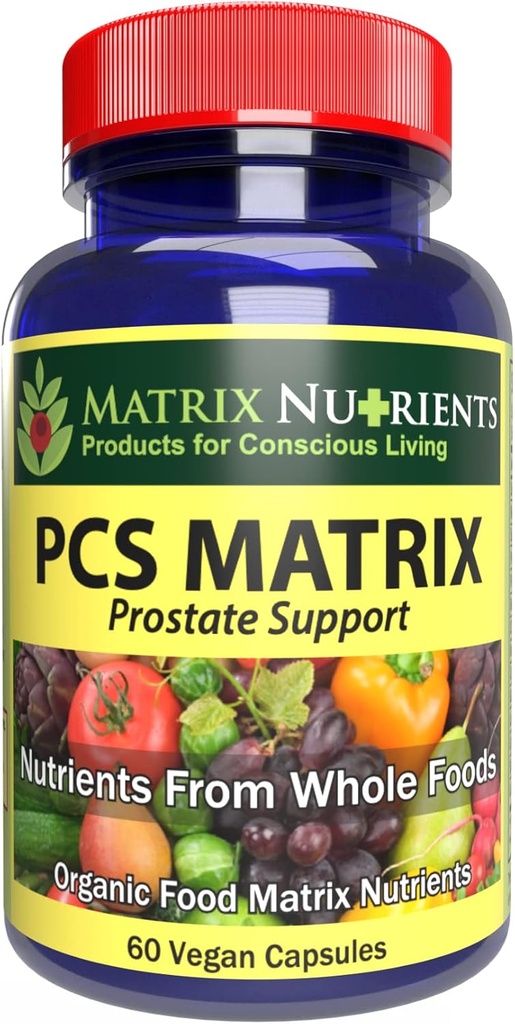 PCS Matrix - Κάτω επίπεδα PSA για υγιή Prostate - 100% φυσικά συστατικά: Saw Palmetto, Rabdosia, Scute, Plantago Focium, Chrysantaomum, Ganoderma, Lotus Seed - Vegan Κάψουλες (60ct)