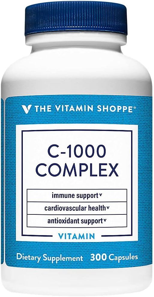 The Shoppe C-1000 Kompleksi 1000MG, Antioksit Immune & Cardiovascular Health (300 Capsules)