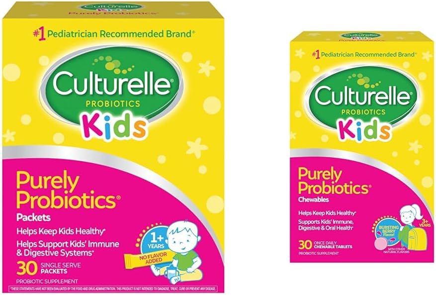 Culturelle Παιδικό ημερήσιο προβιοτικό συμπλήρωμα & παιδιά μασώμενα καθημερινά προβιοτικό για παιδιά, ηλικίες 3+, 30 κόμης