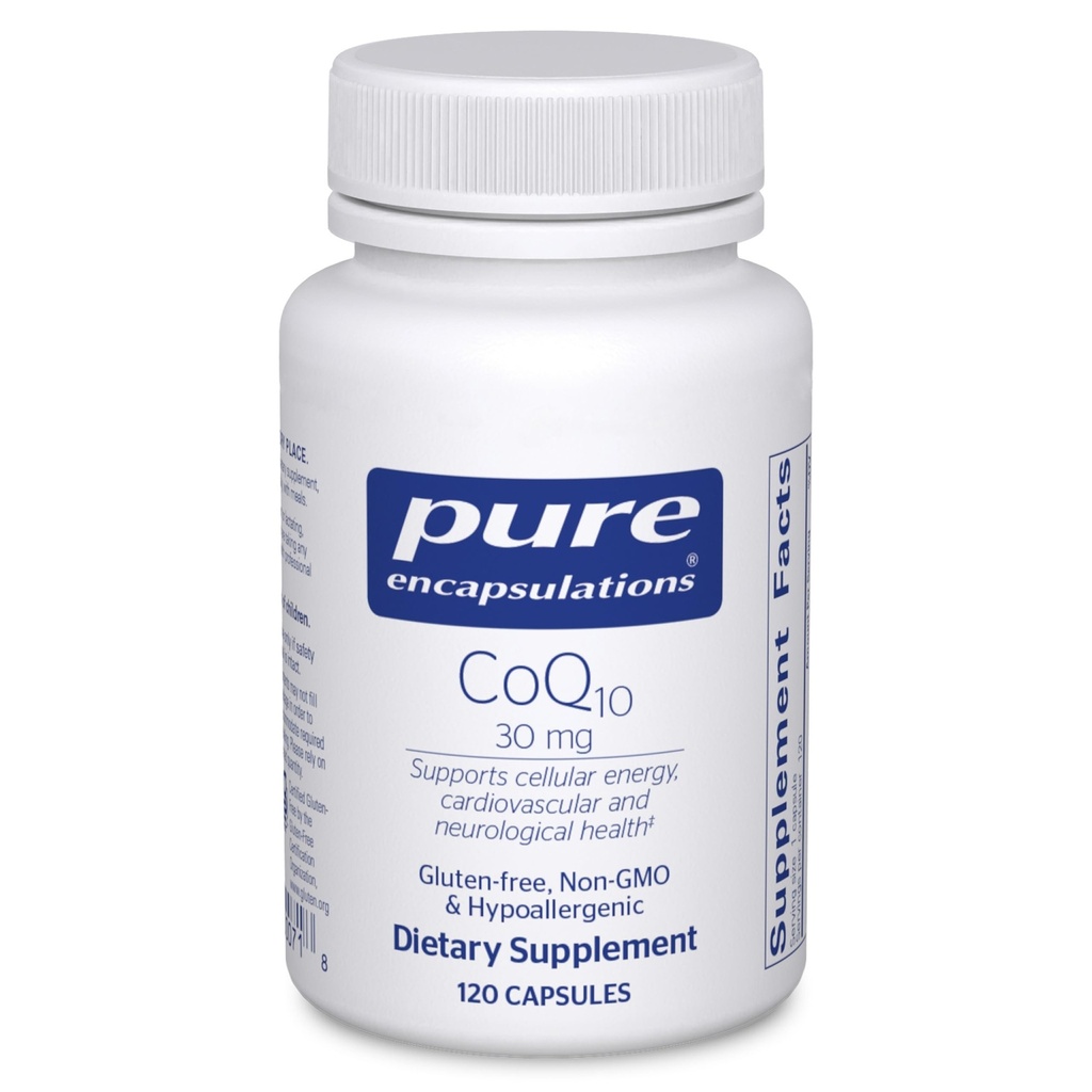 Pure Encapsulations CoQ10 30 mg | Coenzyme Q10 Supplement for Energy, Antioksis, Brain and Cellular Health, Cognition, and Cardiovascular Support* | 120 Capsules