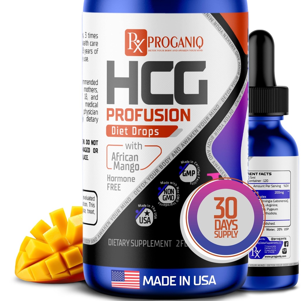 X PROGANIQ Profüzyon Engelleri - Afrika Mango ile Gelişmiş Kilo Yönetimi Formula - Kadınlar ve Erkekler için Hormonlar - ABD'de Yapılacaklar - Ağırlık Yönetimi için Engeller - 30 Gün Supply Management Formula