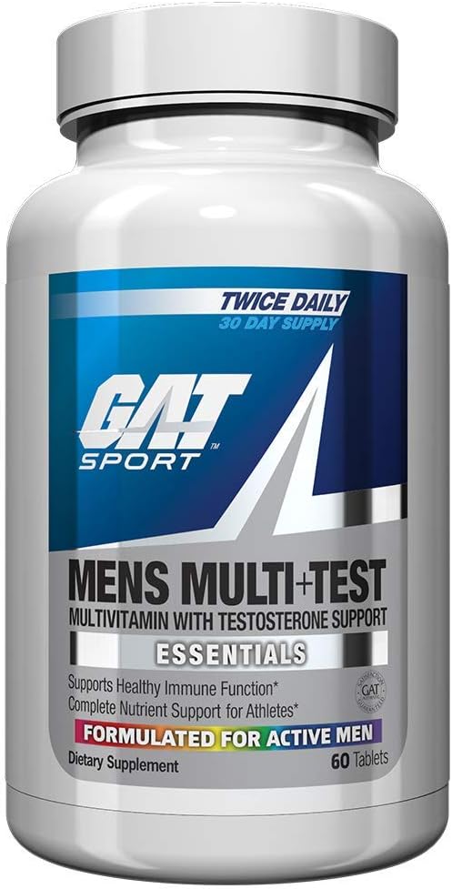 GAT SPORT Ανδρικά Multi + Δοκιμή, Premium Πολυβιταμίνες Δισκία (60 Count)