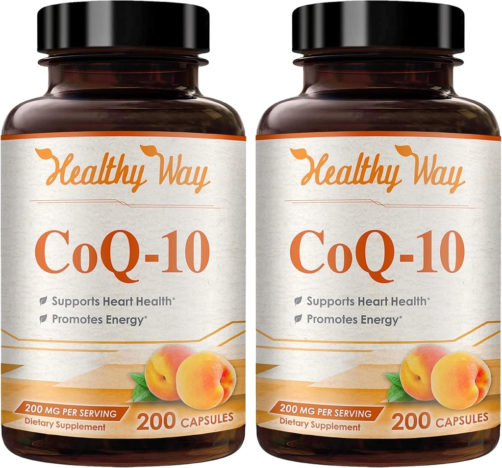 Coenzyme Q10 200 mg CoQ10 Supplement - Daily Coq 10 200 mg Toz Kapsülleri Sağlıklı Kalp Antioksi ve Enerji Desteği - Non-GMO Quick Abors Ubiquinone Q10 Coenzyme (400 hizmet)