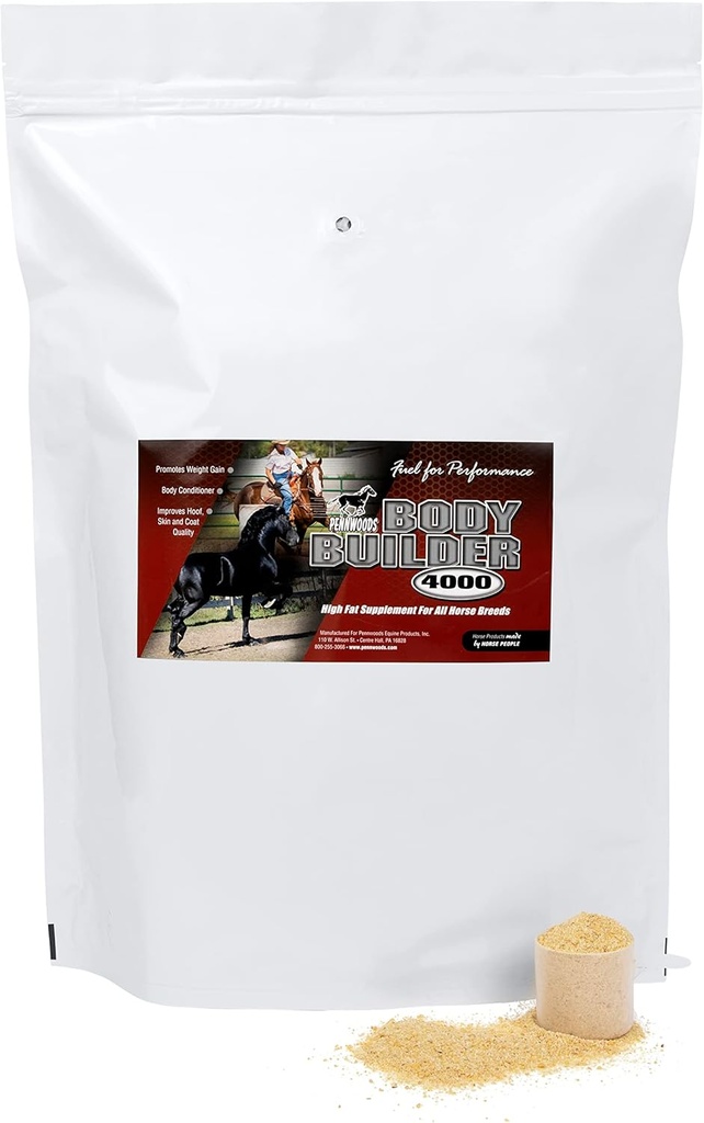 Pennwoods Body Builder 4000, At Ağırlık Tamam, Yüksek Şerman ve Enerji At Kilo Builders Vücut Durum Atı Vitaminleri ile Geliştir, Hoof Quality - 25 LB Bag