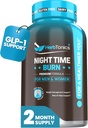 Herbtonics Night Time Burn & Sleep Complex Υποστηρίζει Διανυκτέρευση Μεταβολισμός, Άγχος Ανακούφιση & Βαθύ Ύπνο. Περιλαμβάνει μελατονίνη, βαλεριάνα και πράσινο τσάι – Vegan Διαχείριση βάρους ώρας ύπνου (60 κάψουλες)