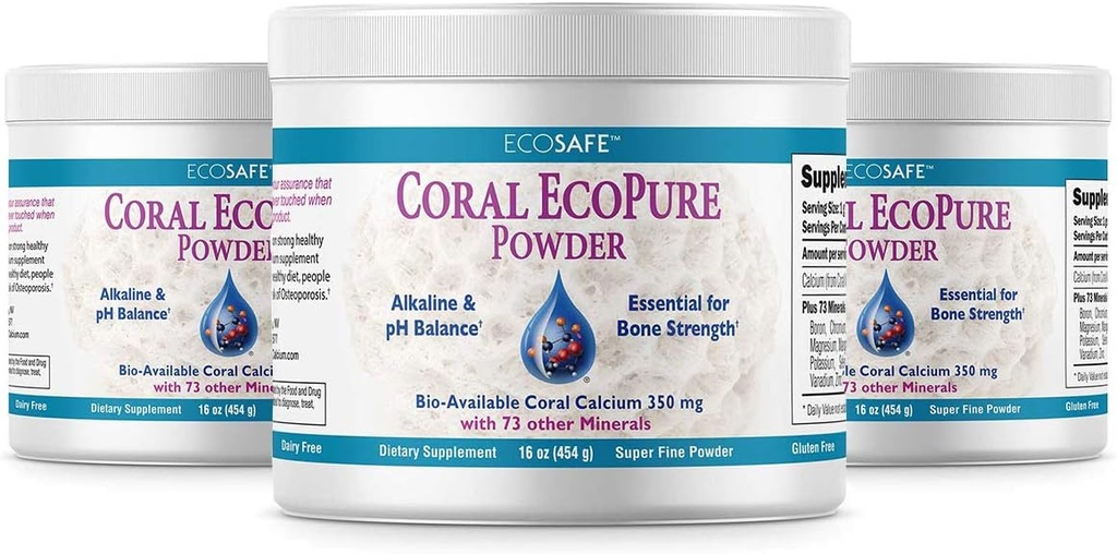Coral Ecopure σκόνη, Coral συμπλήρωμα σκόνης ασβεστίου με Coral ορυκτά - 16 ουγγιά