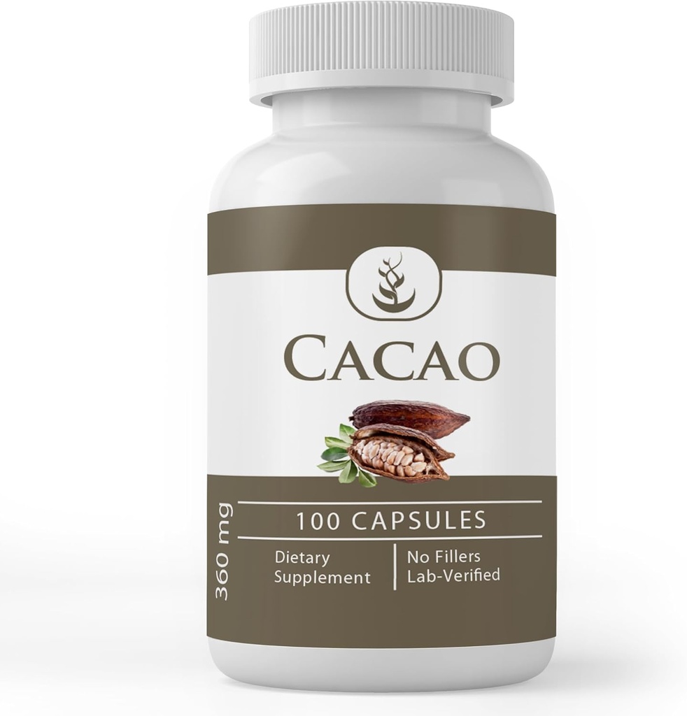 Pure Original Materialss Cacao, (100 Capsules) Her zaman Pure, No Wordss Or Fillers, Lab  Onaylandı