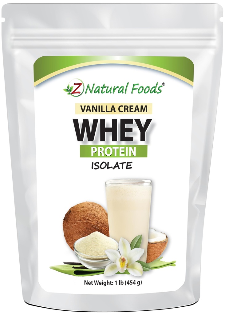 Z Doğal Gıdalar Vanilla Cream Whey Protein Isolate, Beslenme-Rich, Kalp Sağlığı ve Immunity, Great in Tea, Coffee, Smoothie, Non-GMO, Gluten-Free, Kosher, 1 lb.
