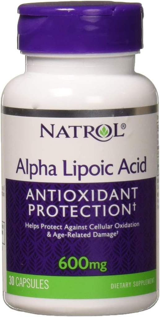 Natrol Alpha Lipoic Acid 600 mg, General Wellness, 30 Capsules, 30 Day Supply