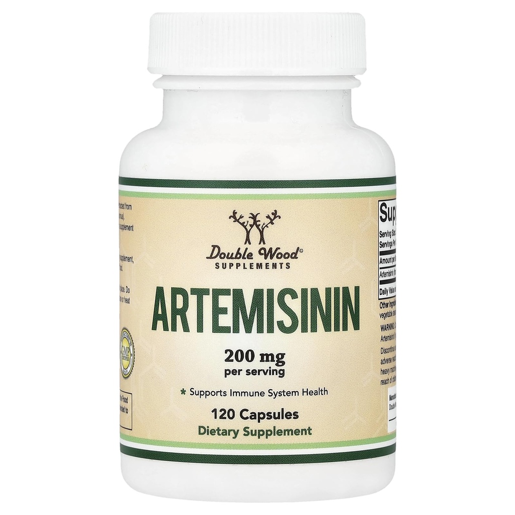 Artemisininin (Sweet Wormwood Cleanse) (Artemisia Annua) 200mg ανά υπηρεσία, 120 κάψουλες (Δυο Μήνες Προσφορά) Vegan Ασφαλής, μη ΓΤΟ, Χωρίς γλουτένη (Immune Support) by Double Wood