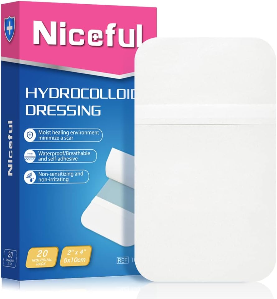 20 Count Hydrocolloid ληστείες 2 x 4 in, Μεγάλη πληγή dressing healing ληστείες για τις πληγές, Αδιάβροχη μπάντα μεγάλες
