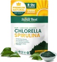Sunlit Best USDA Organic Chlorella Spirulina Powder - 100% Ακατέργαστη & Vegan Πηγή Πρωτεΐνης & Χλωροφύλλη 