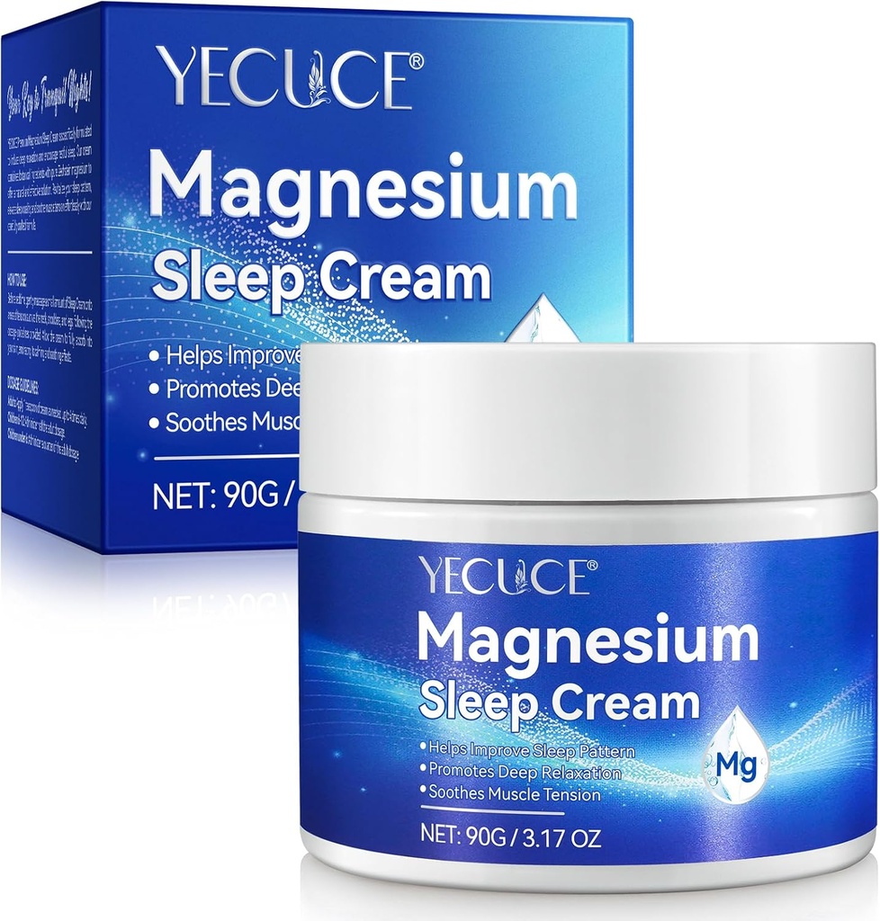 Magnezyum Lotion,Pure Magnezyum Cream for Better Sleep,Leg & Ortak Bakım, Non-Grko - Topical Magnezyum Chloride-Skin Dostu Malzemeler-3.17 OZ