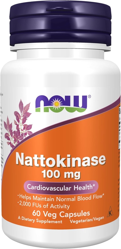 Şimdi Supplements, Nattokinase 100 mg ( non-GMO Soy) 2 bin etkinlik, 60 Veg Capsules