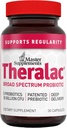 Master Supplements Theralac - 30 Capsules - Multi-Strain Probiyotik for Optimal Gut Health + Gas & Bloating Relief - Gluten Free - 30 Hizmet