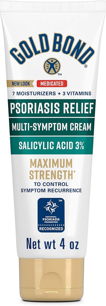 Gold Bond Multi-Symptom Psoriasis Relief Cream, 4 oz., Itchy, Irritated & Scaling Skin Psoriasis Relief Cream, 4 oz.
