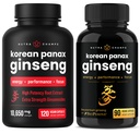 NutraChamps Complete Ginseng Duo - Η ολοκληρωμένη ενέργεια, Focus & Stamina υποστήριξη Bundle – Ginseng Gold & Korean Red Panax Ginseng