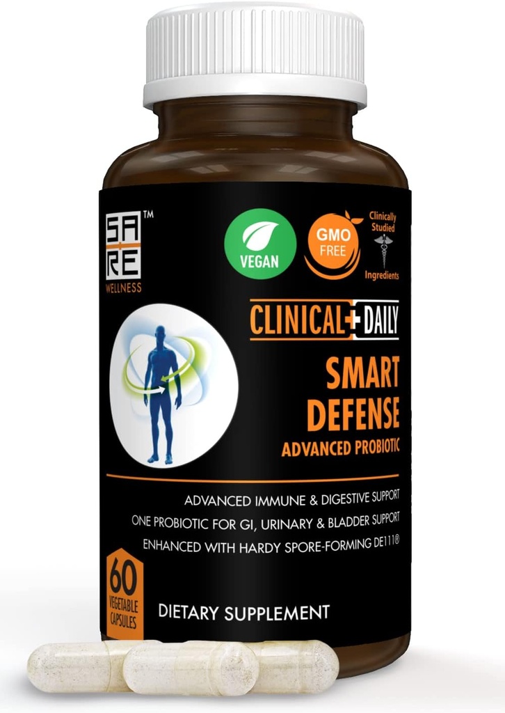 KURALLI DAILY Smart Defense Mega Spore Probiyotik. Bacillus Subtilis Spore Based Probiyotiks For Women and Men With Lactobacillus Plantarum Good Flora Natural Slim Microbiome Support. 60 Vegan Capsules