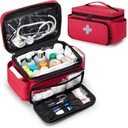 CURMIO Small Medicine Storage Bag Boş, Aile İlk Yardım Kutusu, Pill Şişe Acil Tıp malzemeleri için Organizer, Red (Bag Only, Patent Pending)