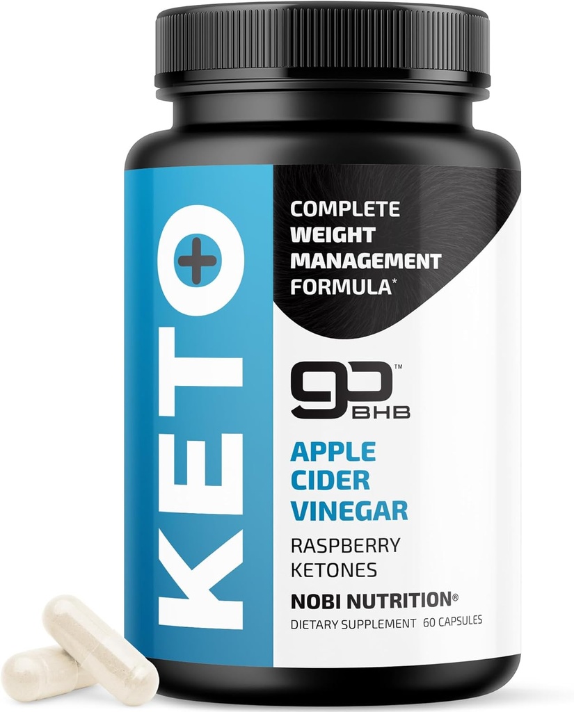 Apple Cider Vinegar, The Mother & BHB | 1000 mg GoBHB Exojen Ketones & Raspberry Nitrones for Metabolism, Ketosis & ACV Keto Diyet Destek | Gluten-Free Supplements | 60 Capsules