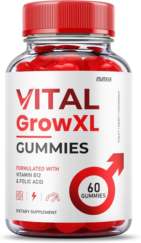 Vital Grow XL Gummies - Maximum Strength Formula - Vial Grow XL Extreme Strength Formula, Vital Grow XL Κριτικές, Συνολική Ημερήσια Υποστήριξη Υγείας 1000mg Μέγιστη Φόρμουλα Συμπλήρωμα Ευεξίας (60 Gummies)