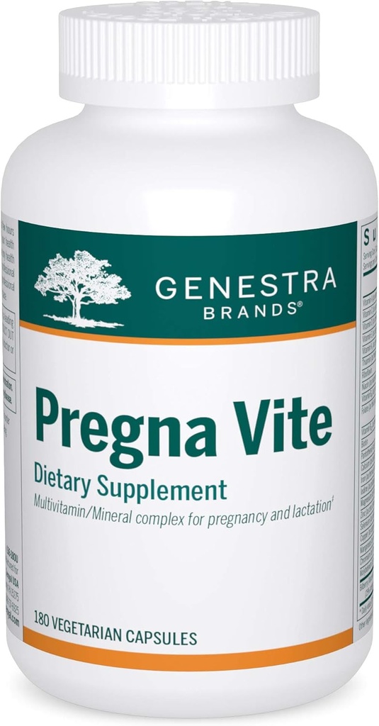 Genstra Brands Pregna Vite | Folic Acid, Vitamin D ve Iron | 180 Capsules