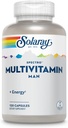 SOLARAY Spectro Multivitamin for Men, Men's Multivitamin for Energy and Overall Wellness with Saw Palmetto, Pumpkin Seed, Digestive Enzymes, and More, 60-Day Guarantee, 30 Servings, 120 Capsules