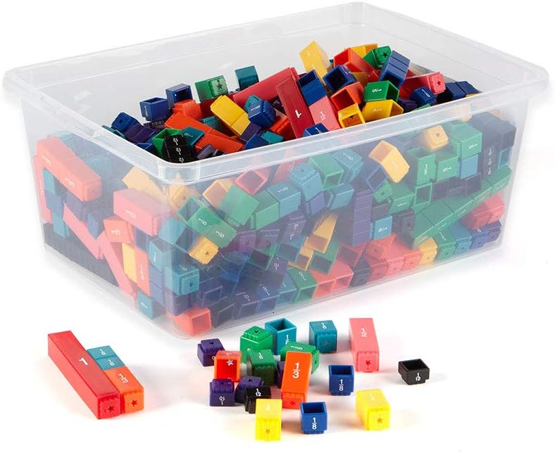 hand2mind Rainbow Fraction Tower Cubes, Montessori Math Materials, Fraction Manipulatives, Unit Fraction, Fraction Cubes, Math Manipulatives for Firsty School, Homeschool Materials (15 Set)