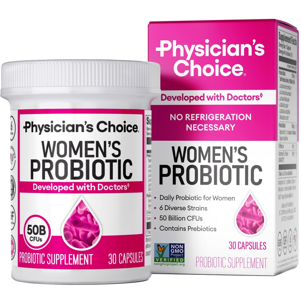 Doktor'un Kadınları Için Probiyotikleri - PH Balance, Digestive, UT, & Feminine Health - 50 Milyar CFU - Organik Prebiyotikler için benzersiz Strains, Cranberry Tür+ - Kadınlar Probiyotik - 30 CT