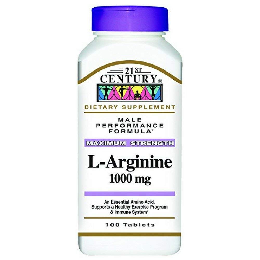 21st Century L-Arginine 1000mg, Maximum Strength 100 ea (Pack of 5)