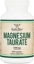 Magnesium Taurate Supplement for Cardiovascular Health to Boost Magnesium Levels (1,500mg per Serving, 210 Vegan Capsules) Non-GMO, Gluten Free, by Double Wood Supplements