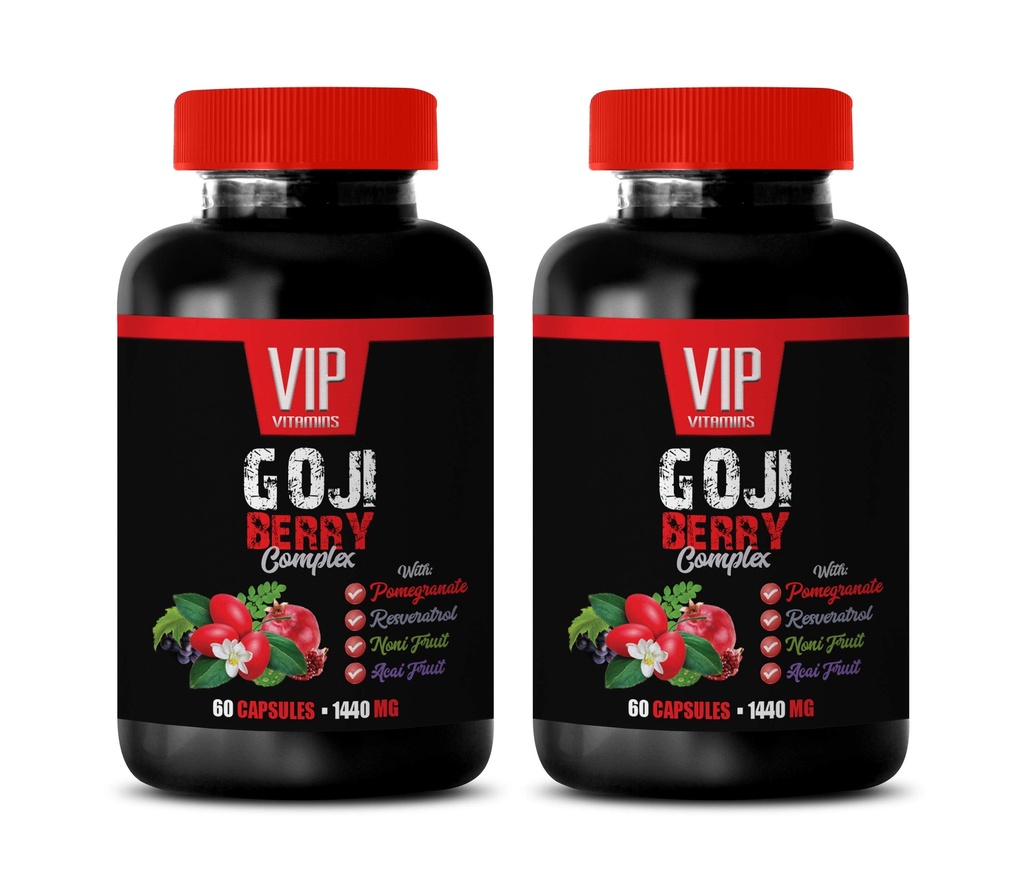 αντιοξειδωτικό συμπλήρωμα - GOJI BERRY COMPLEX - ΜΕ POMEGRANATER, RESVERATROL, NONI, ACAI - Ρόδι βιταμίνη e για το δέρμα - αντιοξειδωτικά συμπληρώματα διατροφής - αντιοξειδωτικές βιταμίνες - 2 Bot 120 Caps