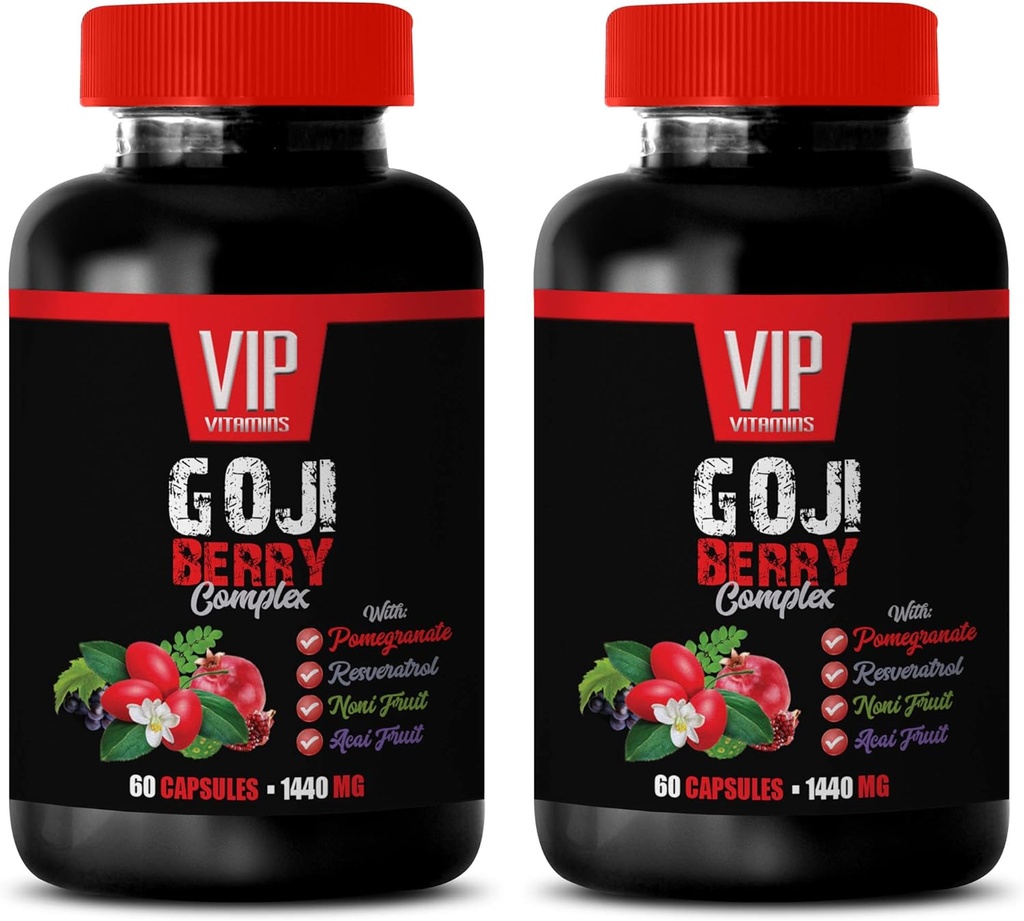 antioksidan takviyesi - GOJI BERRY COMPLEX - GEREGRANATE, RESVERATROL, NONI, ACAI - Pomegranate vitaminler - 2 Bot 120 Caps