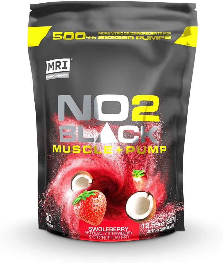 MRG NO2 Black Nitrik Oksit Pompa, Kas Büyüme, Vascularity & Enerji - Citrulline (30 Servis) (Swoleberry) ile Güçlü Stim-Free Pre-Workout (Swoleberry)
