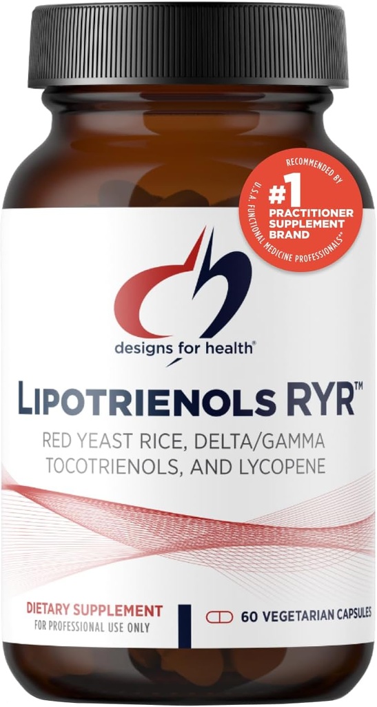 Tocotrienols + Lycopene ile Sağlık Red Yeast Rice için tasarımlar - Lipotrienols RYR, 1200 mg RYR Cardiovascular Health + Care of Lipid Levels in Normal Range - Vegan (60 Capsules)