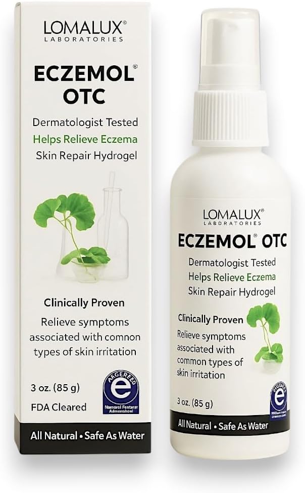Loma Lux New Eczemol OTC Spray Natural & No Sting Hypochlorus for Eczema, Τραύματα, εγκαύματα, περικοπές, Ερεθισμός του δέρματος, Δερματίτιδα ακτινοβολίας, Sunburn, Ichy Skin, for Kids & Adults