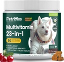 23-σε-1 Συμπληρώματα βιταμινών σκύλου, Multivitamin Treats for Dogs with Glucosamine & Omega-3, Complete support for Hip & Joint, Digestion, Immune Health, Skin, Heart - 90ct, Chicken