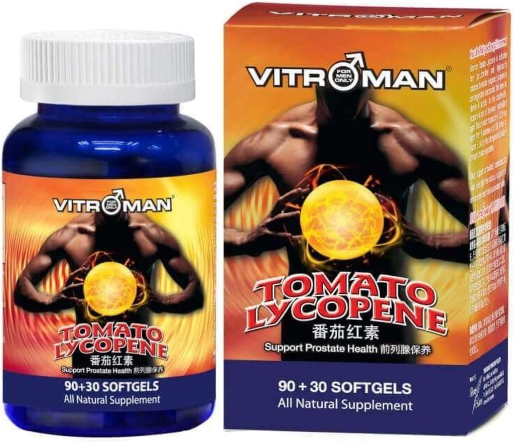 Domates Lycopene (120 yumuşakgels), Cardiovascular Destek, Premium Kalite Antioksi -% 100 Doğal Domates - Prostate Health Immune System Support