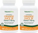NaturesPlus Orange Juice Jr. - Pack of 2, 180 Chewable Tablet - 100 mg C - Vegetarian, Gluten Free - 360 Total Services