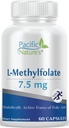 Pacific Nature's L-Methylfolate 7.5 mg (60 Capsules) Natural, Active Form of Folate for General Health Support - Gluten Free, Non-GMOMO